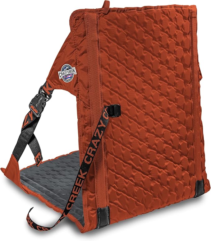 Crazy Creek HEX 2.0 LongBack Chair for Backpacking Camping and Stadium Use Extra Width &amp Back Height for Comfort 250 LBS Weight Capacity Adjustable Straps w/Rock Lockster (R) Buckles