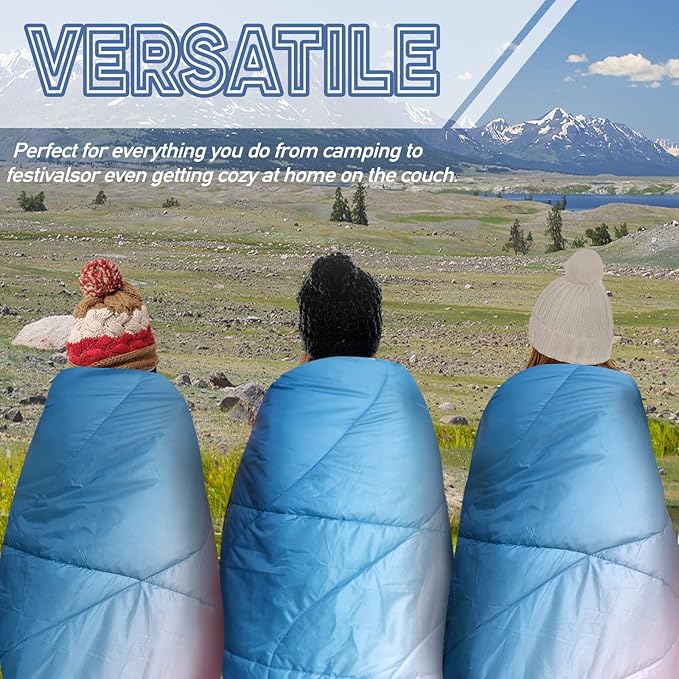 Outdoor Puffy Camping Blanket Lightweight Down Alternative Puffy Printed Camping Large Ultra Warm Hammock Top Quilt Waterproof Blanket for Traveling Picnic Beach Party Cold Weather (Arizona Fade)