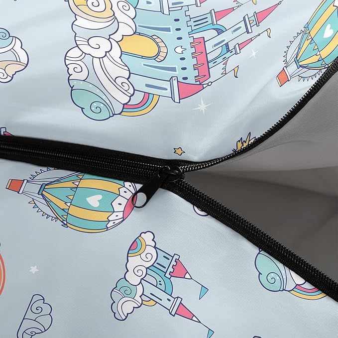 Kids Sleeping Bag for GirlUnicorn Castle Print-Lightweight Warm Portable Outdoor Indoor-Waterproof Cold Weather Resistant Sleeping Bag for Camping Hiking(Unicorn Castle)