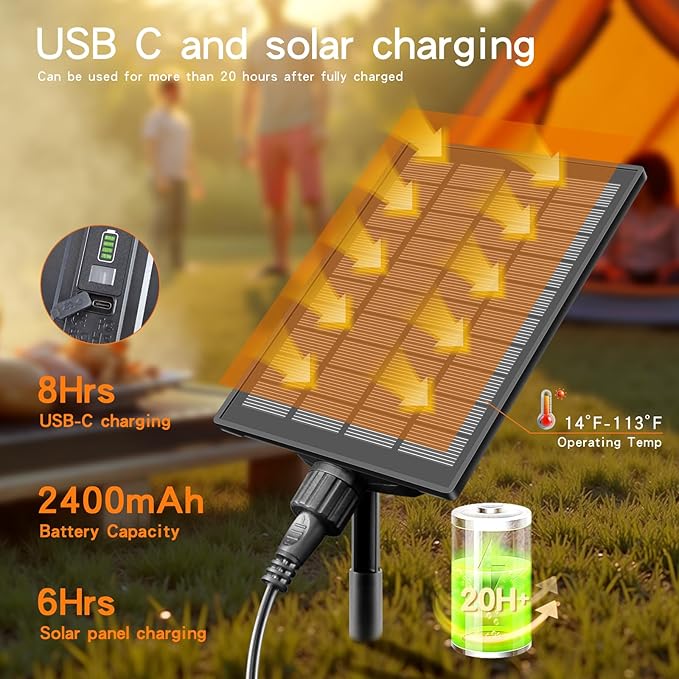 33FT Solar String Lights Outdoor Waterproof with USB Port &amp Remote Control Solar Patio Lights Long Last for 20+Hrs Dimmable Solar Power LED Shatterproof Bulbs solar lights for Camping Backyard Gar