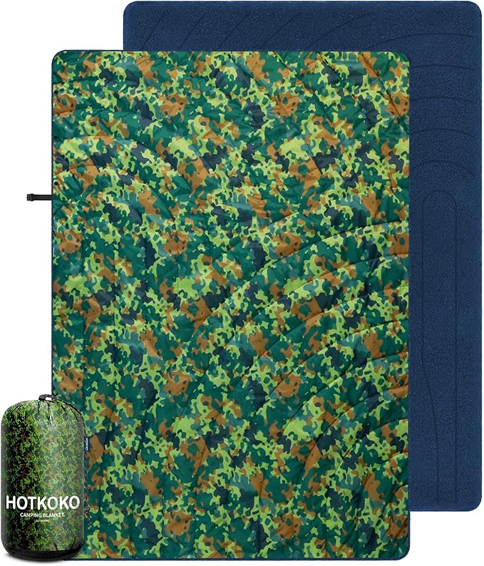 Waterproof Stadium Blanket Fleece Camping Blanket Soft Warm Wearable Camp Blanket for Outdoor Camping Picnic Stadium Sports Beach Car