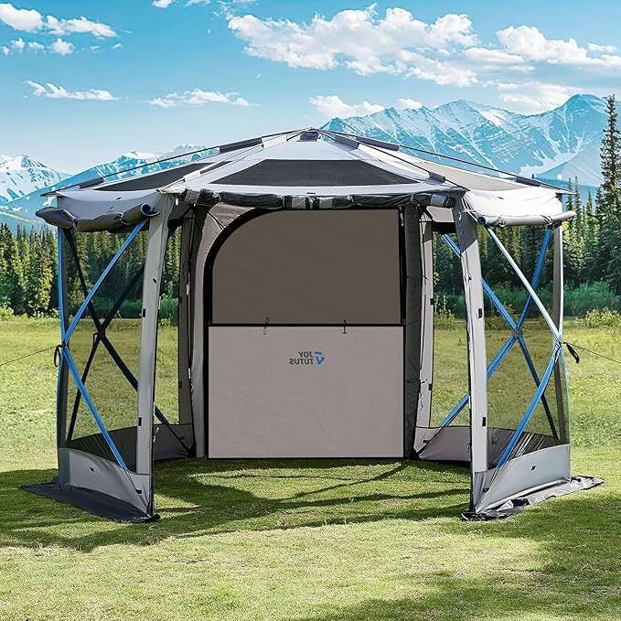 JOYTUTUS Dual-Use Pop up SUV Tent for Camping 11x11 Ft Outdoor Gazebo Screen SUV Tailgate Tent for Family Vehicle Camping Canopy Shelter Portable Carry Bag