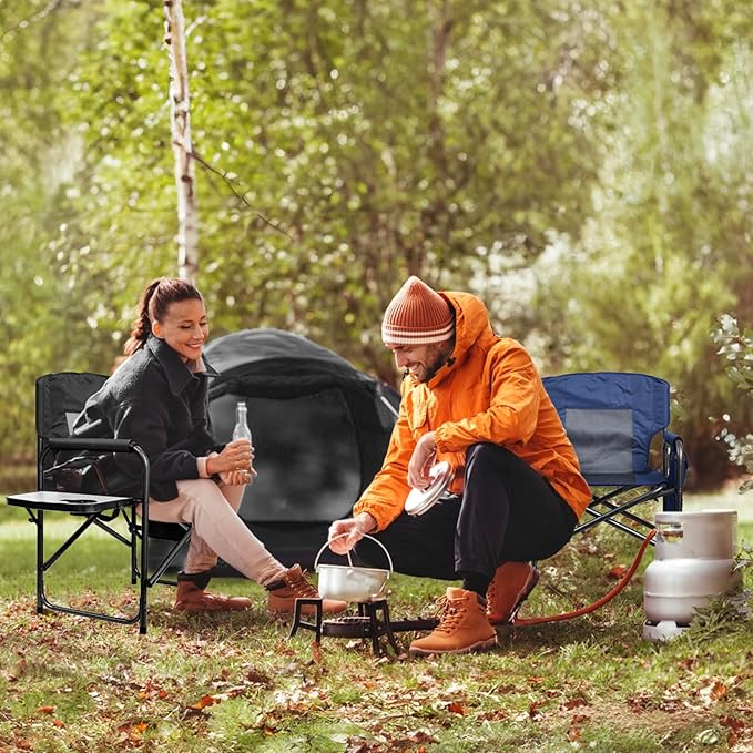 Camping Chairs Folding Chairs for Outside Directors Chairs Foldable Adults Heavy DutySupport to 450LBS