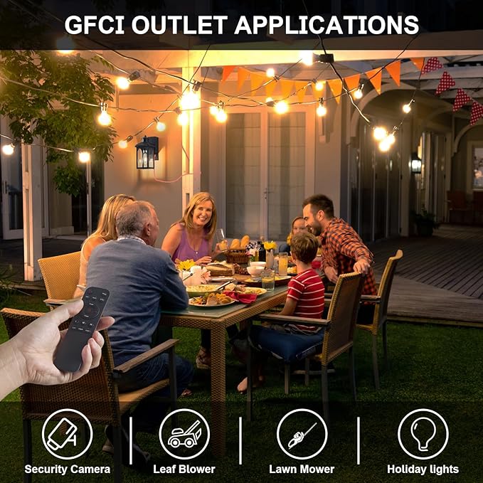 Porch Light with GFCI Outlet: 2 Pack Motion Sensor Porch Lights Outdoor with Remote Control Dusk to Dawn Exterior Lighting Fixtures Black Modern Outdoor Wall Lights for House Garage Patio
