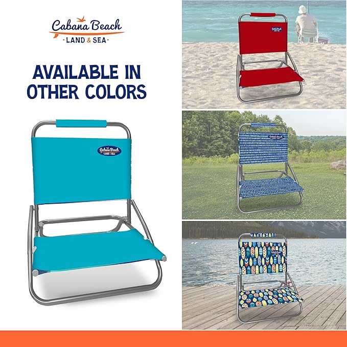Cabana Beach Folding Beach Chair 1 Position Lightweight and Portable Foldable Outdoor Camping Chair