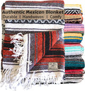 Del Mex Classic Mexican Blanket Large Authentic Woven Falsa Throw (70x50) Artisan Southwest Décor for Beach Yoga Outdoors (Terracotta)