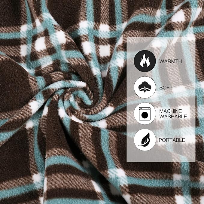 REDCAMP Fleece Sleeping Bag Liner Thicker for Adult Warm or Cold Weather 73 Long Full Sized Zipper Camping Blanket for Outdoor Indoor Used with Sack Brown