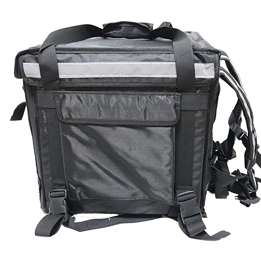 PK-64B: Big Pizza/Food Delivery Bag for Motorcycle or Bicycle 16x16x16 with Metal Rack for Motorcycle Use