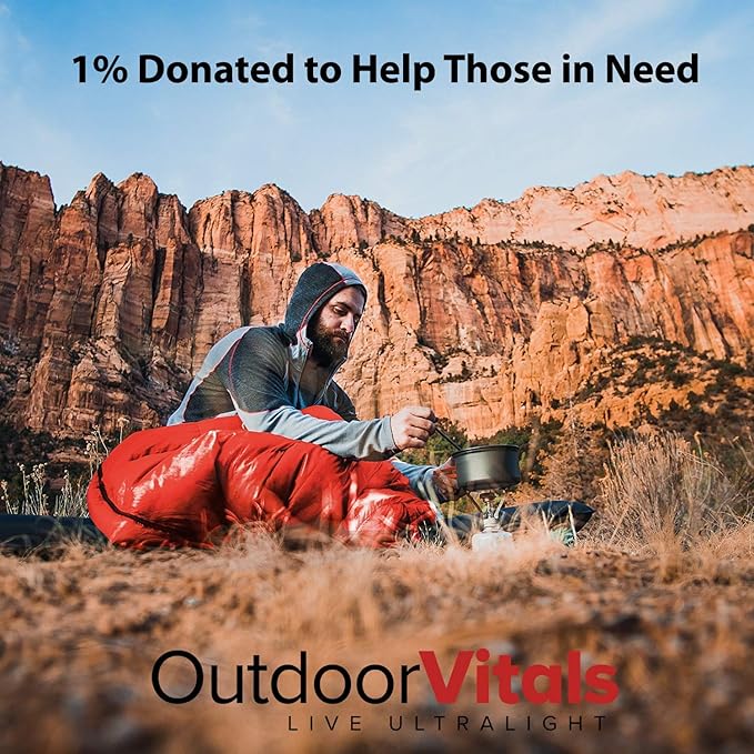 Outdoor Vitals Summit Sleeping Bag 800+ Fill Power Starting Under 2lbs Ultralight Backpacking Mummy Down Sleeping Bag for Lightweight Hiking &amp Camping