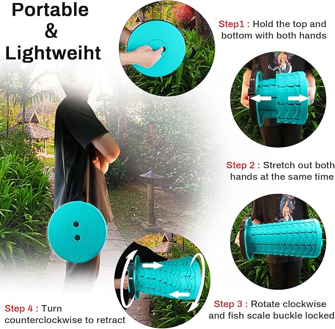 Hesanzol Portable Telescoping Stool Retractable Folding Stool for Camping Garden Fishing Hiking Travel BBQ Adjustable Collapsible Stools Max Load 400lbs