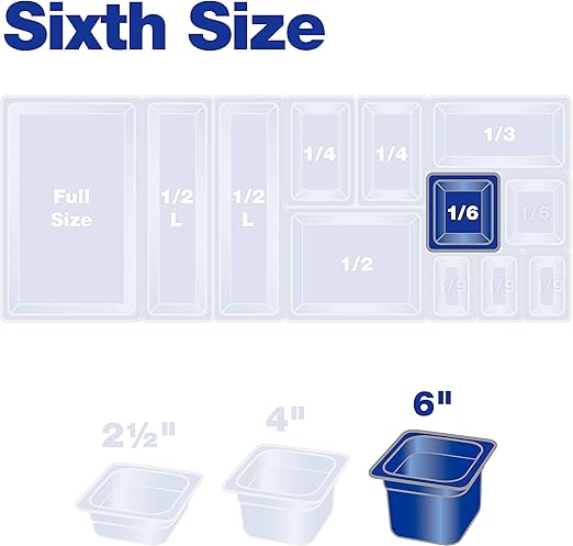 Carlisle FoodService Products 3088513 StorPlus High Heat Food Pan 6 Deep Sixth Size Amber (Pack of 2)