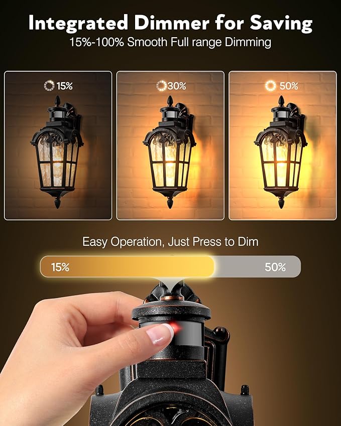 VIANIS Outdoor Motion Sensor Light Oil Rubbed Bronze Porch Lights Outside Lantern 16.4 H Dusk to Dawn Outdoor Lighting 100% Aluminum Exterior Lighting Fixtures for House Garden Patio