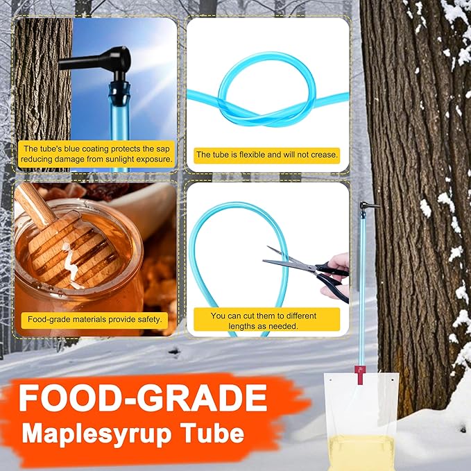 Maple Syrup Tree Tapping Kit with 8L Bags &amp Maple Syrup Cone Filter Holder Stand