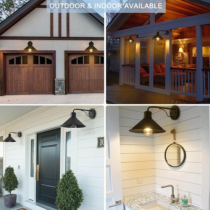 1 Pack Outdoor Wall Lights Wall Mount for House Front Porch Wall Light Fixtures Wall Mount Farmhouse Wall Sconce Classic Barn Lights Outdoor &amp Indoor-E26 Socket