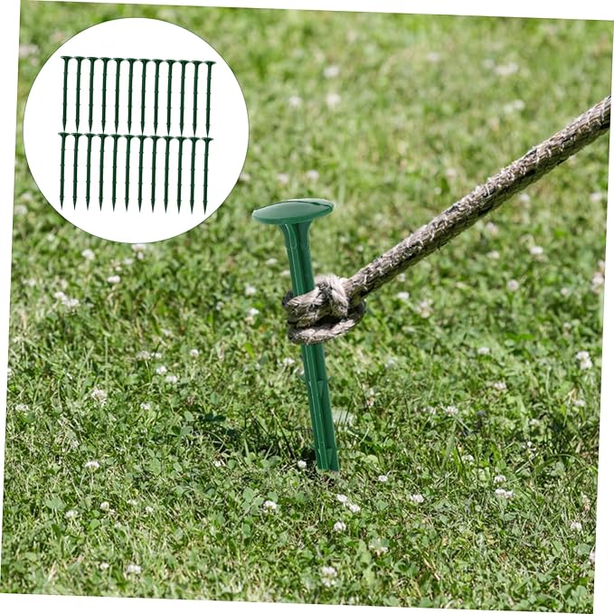 100Pcs Plastic Garden Stakes Durable Lawn Ground Pegs for Tent Fixing Securing Ground Landscape Outdoor Stakes for Gardening Use