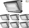 8Pack 250W LED Wall Pack Lights 100-277v Dusk to Dawn with Photocell 37500Lm 5000K IP65 Outdoor Security Lighting for WarehouseBuildingYardFactoryGarage ETL(Height:20~40ft)