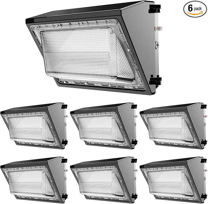 8Pack 250W LED Wall Pack Lights 100-277v Dusk to Dawn with Photocell 37500Lm 5000K IP65 Outdoor Security Lighting for WarehouseBuildingYardFactoryGarage ETL(Height:20~40ft)