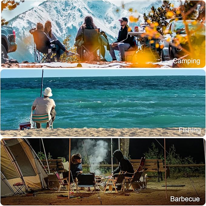 2 Pcs Animal Pattern Camping ChairFolding Backpacking Lightweight Beach Chair w/Cup HolderMesh Side PocketCarry BagPortable Lawn Chair for Adults Family Outdoor PartiesHikingGiraffes