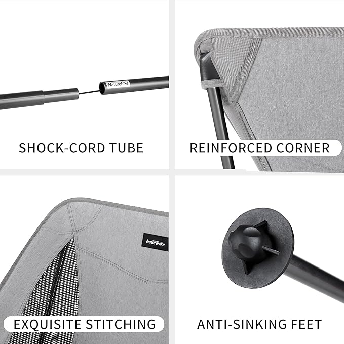 Naturehike YL05 Camping Chair Ultralight Portable Camp Chair with Storage Bag Compact Folding Beach Chair for Backpacking Hiking Fishing Picnic