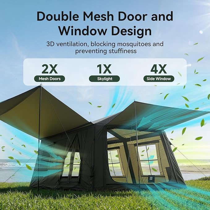 Inflatable Blow Up Tents for CampingWaterproof Oxford Hot Tent with Manual PumpSpacious Easy Setup Inflatable Camping Air Tent for Family Glamping