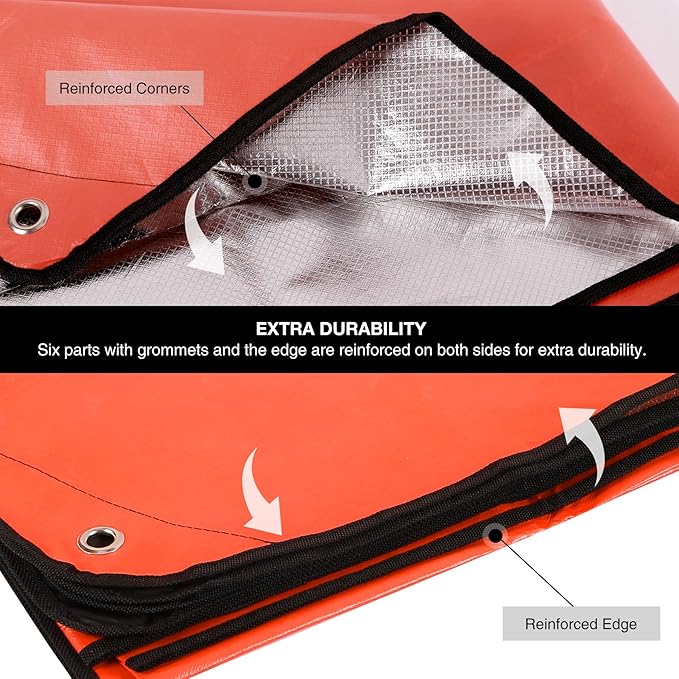 RedSwing 4 Pack Emergency Blankets Waterproof Survival Thermal Tarp Multipurpose Reflective Insulated All Weather Blankets for Camping Hiking Orange