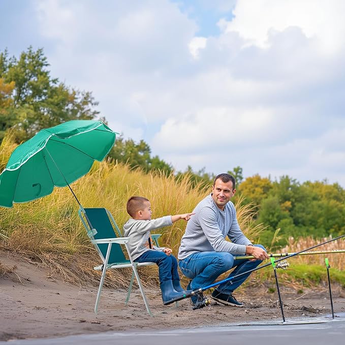 Beach Chair with UmbrellaOutdoor Folding Chair with 360°Canopy Shadefor AdultsCamping Chairs for CampingPoolFishing
