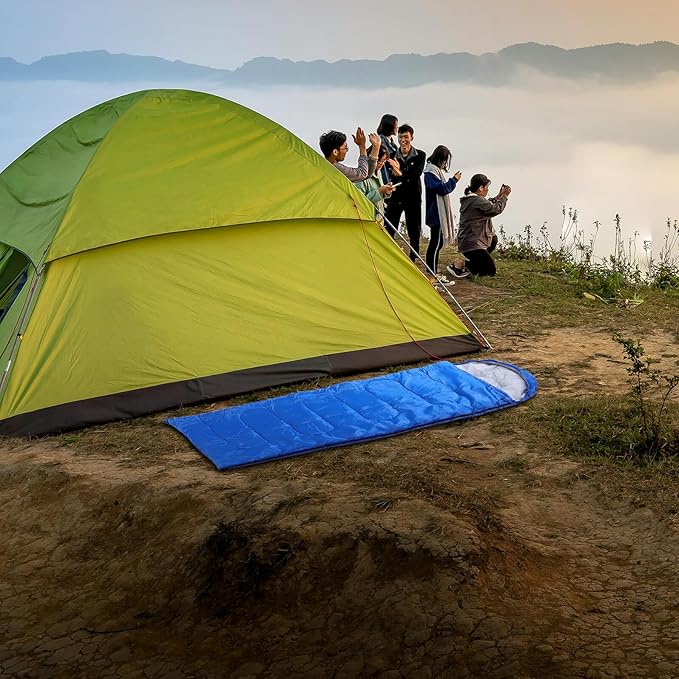 Balacoo Outdoor for Adults Lightweight Waterproof Cold Weather Envelope Sleeping Sack with Hollow Cotton Filling 1.3kg Blue for Camping Hiking