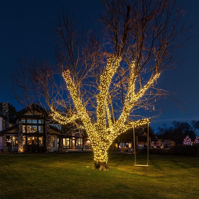 Novelty Lights 24FT 70 LED C6 Christmas String Lights Outdoor Commercial Grade Tree Decorations Permanent LED Lights (Warm White)