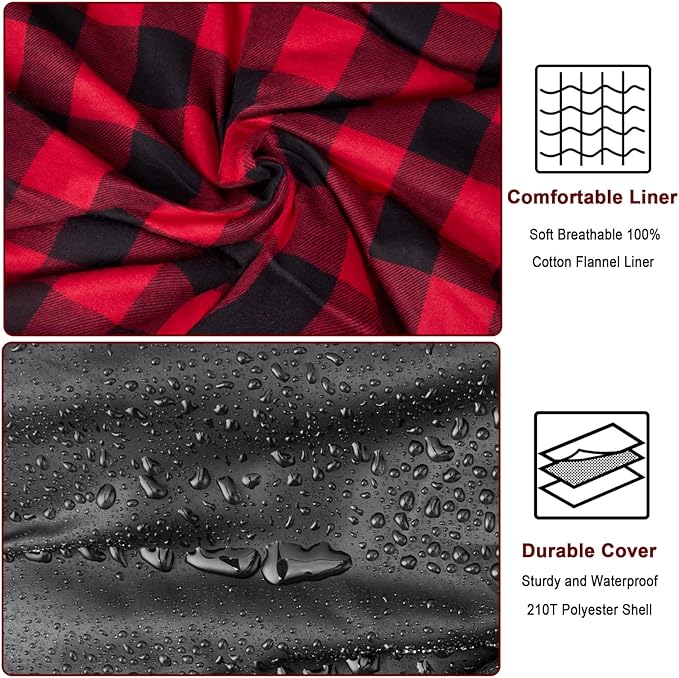 0 Degree Flannel Double Sleeping Bag for Adults Couples or Family - Winter Queen Size Waterproof &amp Warm 2-Person Sleeping Bag for Cold Weather Camping RV Travel