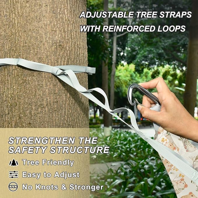 Cute Beige Mouses Outdoor Hammock with Tree Straps Hammock for Tree for Outside Camping Essentials