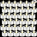 36 Pcs Solar Tea Lights Bulk Outdoor Waterproof Rechargeable Dusk to Dawn Lighting Small Valentine's Day Flameless Flickering LED Votive Candles for Garden Patio Party Lanterns (Warm White)