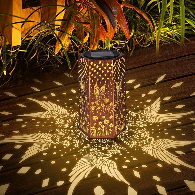 2 Pack Hummingbird Solar Lanterns Outdoor Waterproof - Mothers Day Gifts for Mom Grandma Birthday Gifts for Women Solar Lights Outdoor Garden Decor for Outside