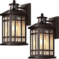 Porch Lights Outdoor with Motion Sensor 2 Packs Oil Rubbed Bronze Outside Lantern Fixtures Wall Mount Aluminium Anti-Rust Exterior Wall Light Dusk to Dawn Coach Light for Garage Patio Entry