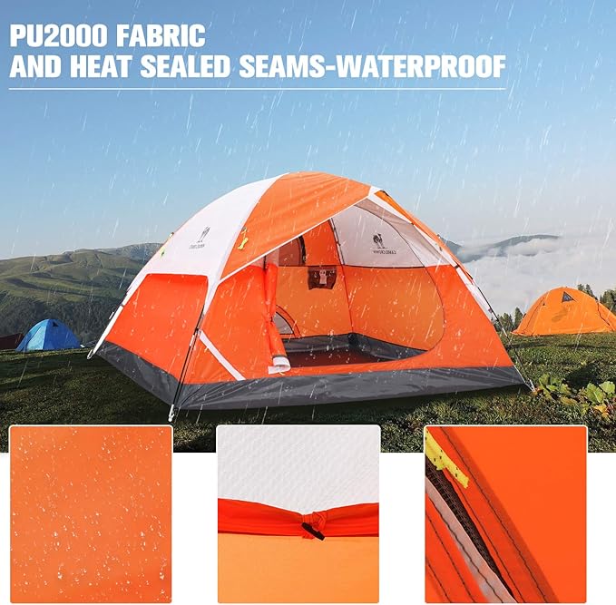 CAMEL CROWN Tents for Camping 2/3/4/5 Person Camping Dome Tent WaterproofSpacious Lightweight Portable Backpacking Tent for Outdoor Camping/Hiking