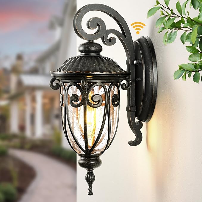 VIANIS Dusk to Dawn Porch Lights Outdoor Outdoor Wall Lights Oil Rubbed Bronze Waterproof Outside Lights for House House Entryway Porch Garage Anti-Rust Vintage Style