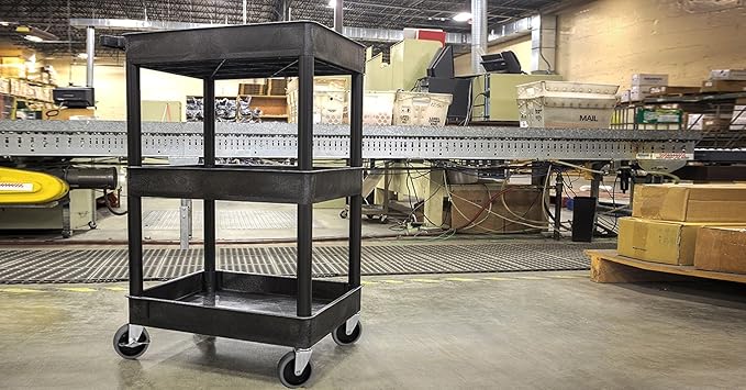 Stand Steady Tubstr Compact Utility Cart Black 2.5 in Deep Tub Shelves 300 lbs Weight Capacity
