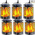 TomCare Solar Lanterns Outdoor Upgraded Flickering Flame Waterproof Hanging Lanterns Decorative Solar Powered LED Lights for Patio Deck Yard 6 Pack
