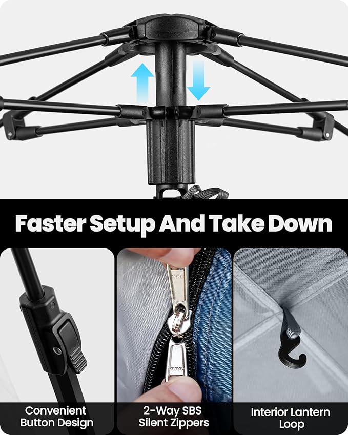 OutdoorMaster Updated Camping Tents 4/6 Person Camping Tent with Blackout Shelter Technology Easy Setup in 60 Seconds Weatherproof Pop Up Tent with Top Rainfly Instant Cabin Tent