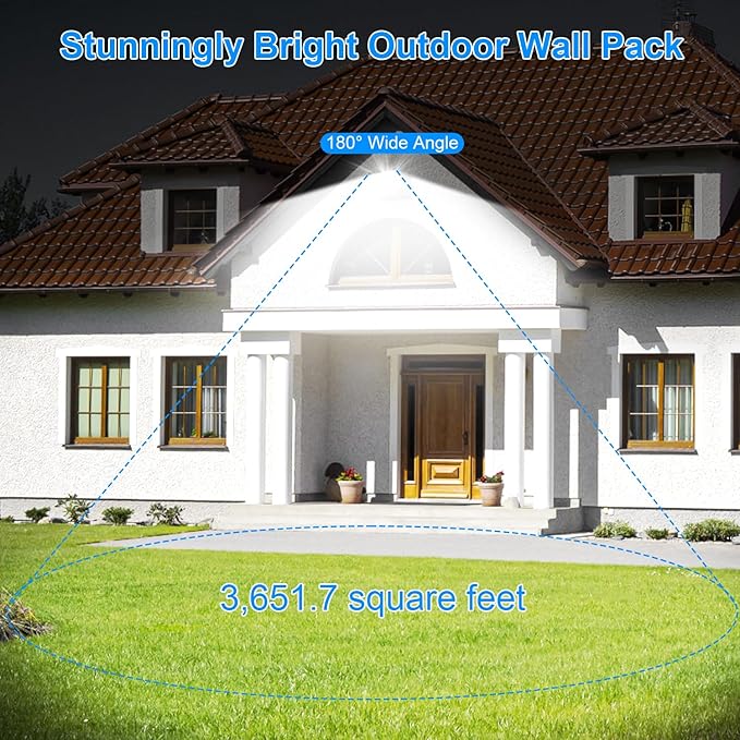 Modern Sleek LED Flood Light 120W 360° Rotatable Outdoor Security Areas Lighting 18000LM 5000K Waterproof Wall Pack for YardBuildingDrivewayCar Lot (4Pack)