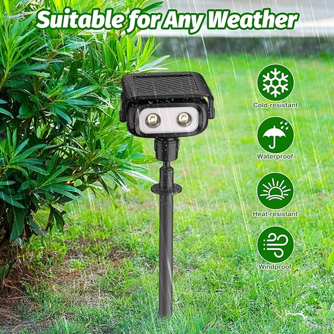 Nreonrick Solar Spot Lights 360° Adjustable Solar Lights Outdoor IP65 Waterproof with 2-in-1 Solar Powered Spotlights for Landscape Lighting for Garden Yard Pathway (Warm White 4 Pack)
