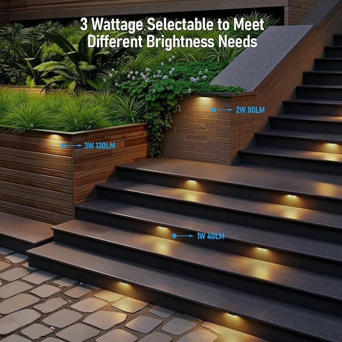 LEONLITE 4 Inch LED Hardscape Lighting Update Retaining Wall Lights LED Landscape Lighting 12-24V AC/DC Paver Light Low Voltage 1W/2W/3W Dimmable Outdoor Step Lights 2700K Soft White ETL 4 Pack