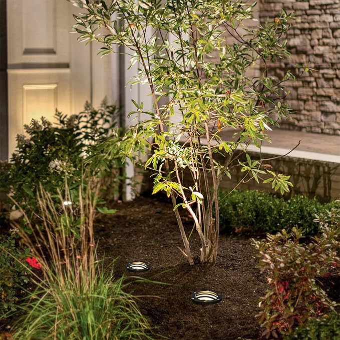 GOODSMANN Landscape Lights 1PK Low Voltage Well Lights 4 Watt 200 Lumen LED Landscape Lighting 2800K Warm White Metal In-Ground Light with Cable Connectors