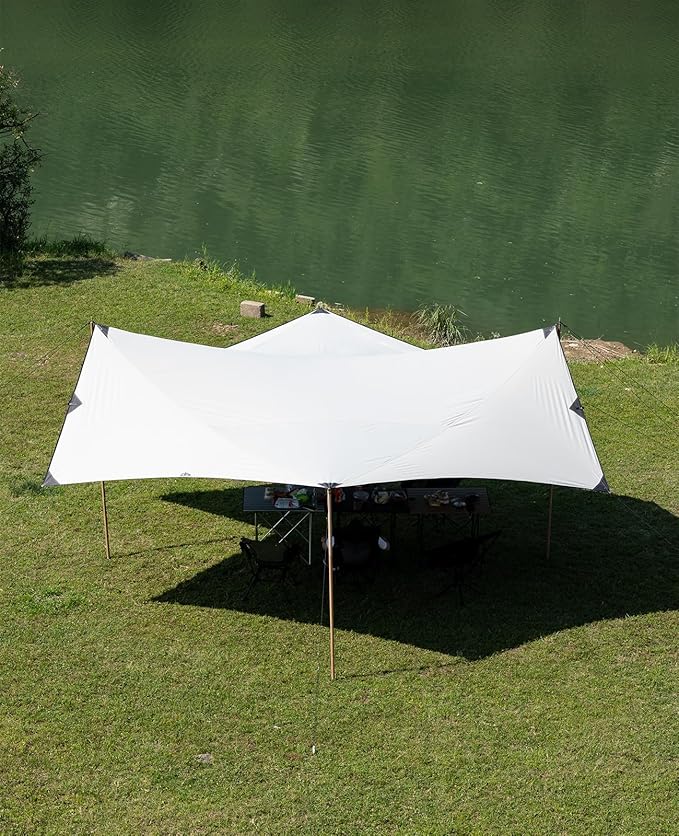 iClimb Waterproof Sun Shield Tarp UPF 50+ for Tent Hammock Camping Backyard Party (Tarp 18' × 17'9)