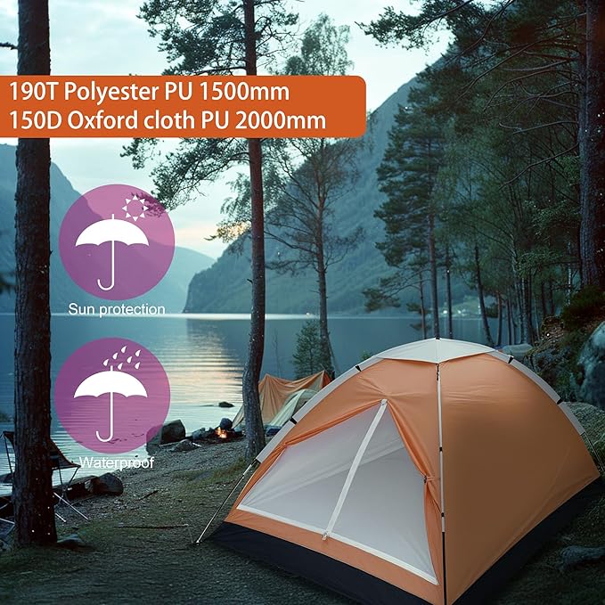 1-Person Dome Tent for Camping Waterproof Lightweight Portable Backpacking Orange/Blue/Army Green/Green