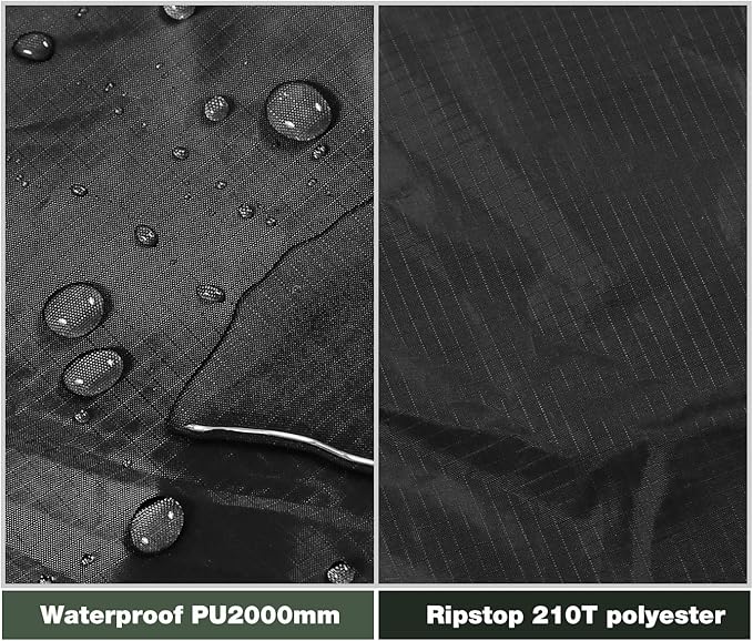 REDCAMP Hammock Rain Fly Camping Tarp Waterproof 10x10ft Lightweight Backpacking Rain Tarp Shelter for Hiking Outdoor Black