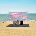 Bolaz Beach Canopy Tent Sun Shade9'×10.5' Large Family Beach Shade UPF50+- Outdoor Shade for Camping Trips FishingPink Jellyfish
