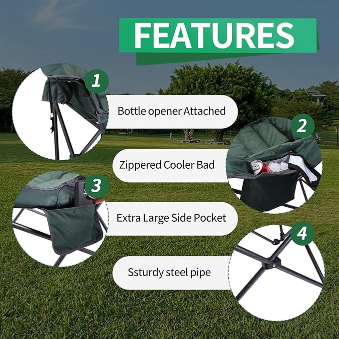 Heated Camping Chair Heated Chair Heated Camping Chairs for Adults Oversized Camping Chair XL Padded Chair with Cooler Cupholder &amp Carry Bag Heavy Duty for Outdoor Activities (2 Pack)