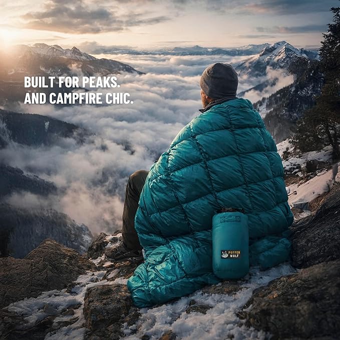 PW700 Extra Large Double Insulated Outdoor Camping Blanket | 2X Puffy Warm Packable Weatherproof Durable and Lightweight | Top Quilt for Hiking Backpacking Stadium Events Picnics