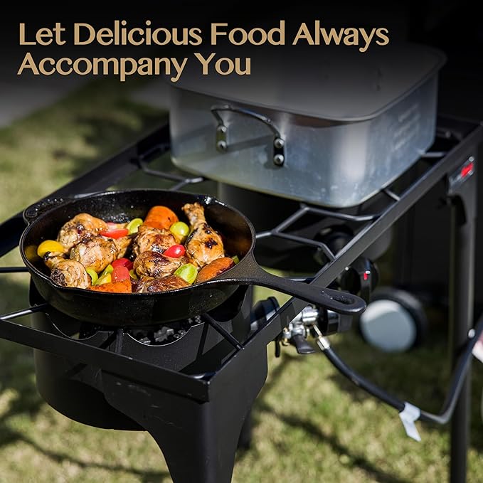 2 Burner Propane Gas Stove with 0-3 PSI Adjustable Regulator and Removable Legs Gas Burners for Cooking Perfect for Home Brewing Seafood Boil and Camping