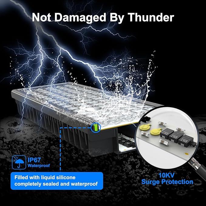 Kekeou 100W LED Flood Lights Outdoor 14000LM Arena Lights Bright Stadium Light 6500K Daylight White IP67 Waterproof Exterior Field Lighting for Garage Yard